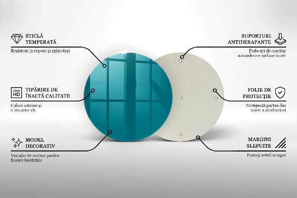 Steklena podloga za rezanje turkizna