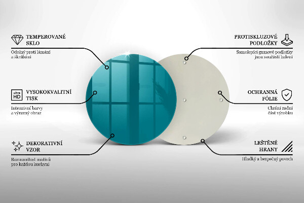 Steklena podloga za rezanje turkizna