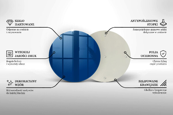 Steklena podloga za rezanje Modra barva
