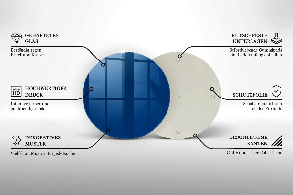 Steklena podloga za rezanje Modra barva