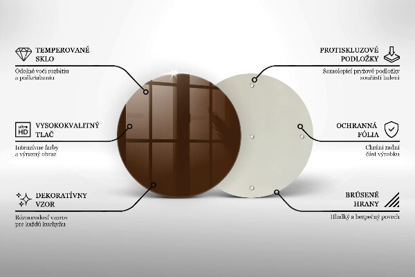 Steklena podloga za rezanje Rjave barve