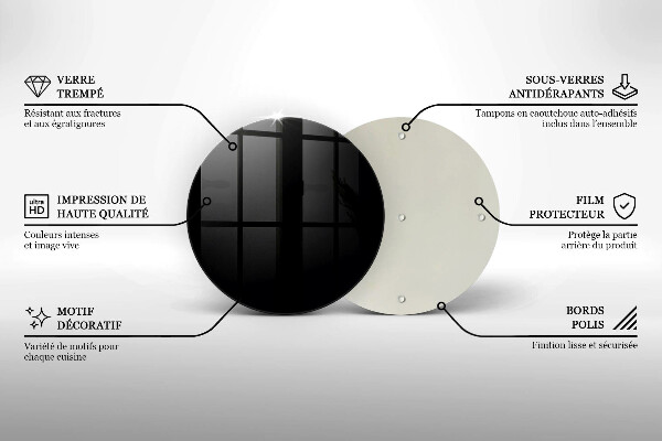 Steklena podloga za rezanje Črna barva