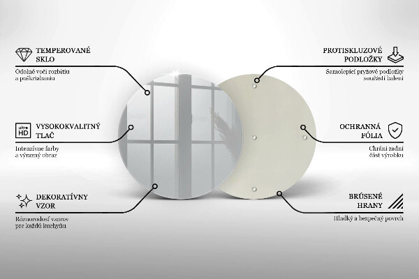 Steklena podloga za rezanje Siva barva