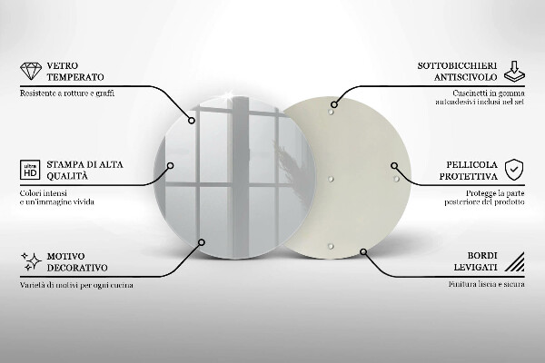 Steklena podloga za rezanje Siva barva