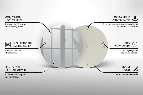 Steklena podloga za rezanje Siva barva