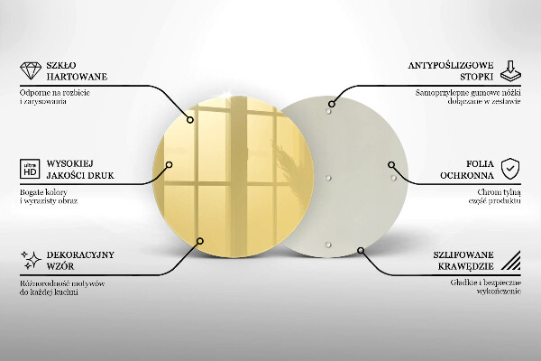 Steklena podloga za rezanje Rumena