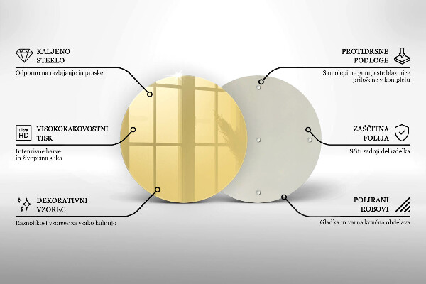Steklena podloga za rezanje Rumena