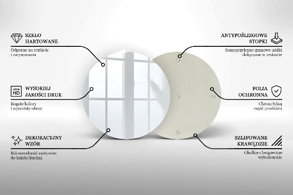 Steklena podloga za rezanje Bela barva