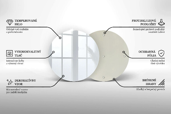 Steklena podloga za rezanje Bela barva