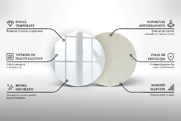 Steklena podloga za rezanje Bela barva