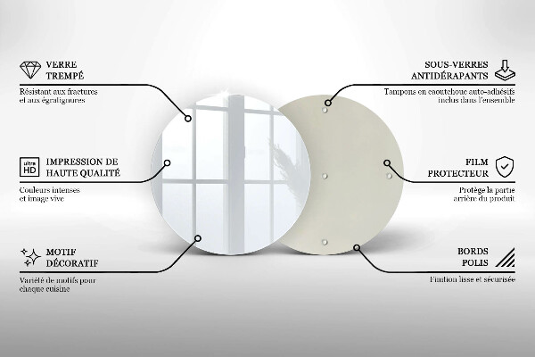 Steklena podloga za rezanje Bela barva