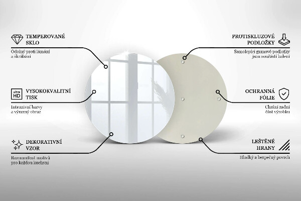 Steklena podloga za rezanje Bela barva