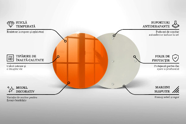 Steklena podloga za rezanje oranžna barva