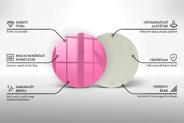 Steklena podloga za rezanje Roza barva
