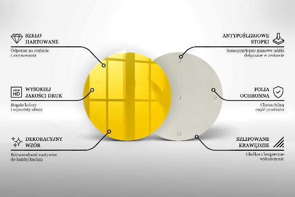 Steklena podloga za rezanje Rumena