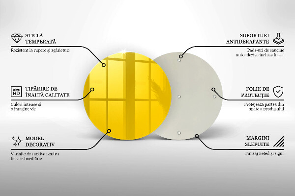 Steklena podloga za rezanje Rumena