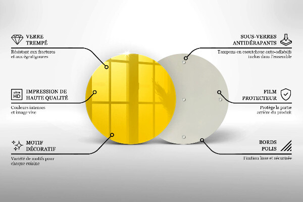 Steklena podloga za rezanje Rumena