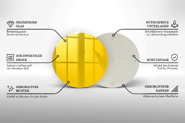 Steklena podloga za rezanje Rumena