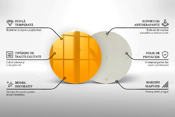 Steklena podloga za rezanje Temno rumene barve