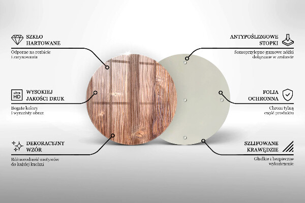 Steklena podloga za rezanje Naravni les