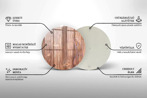 Steklena podloga za rezanje Naravni les