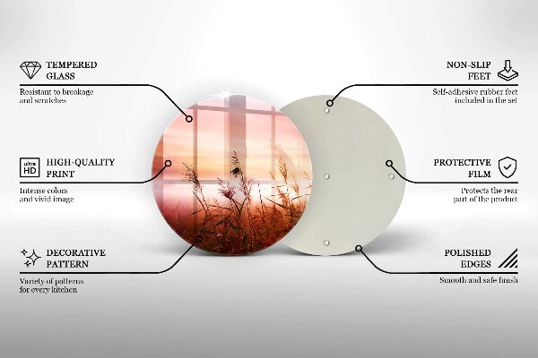 Steklena podloga za rezanje Pokrajina travnatih polj