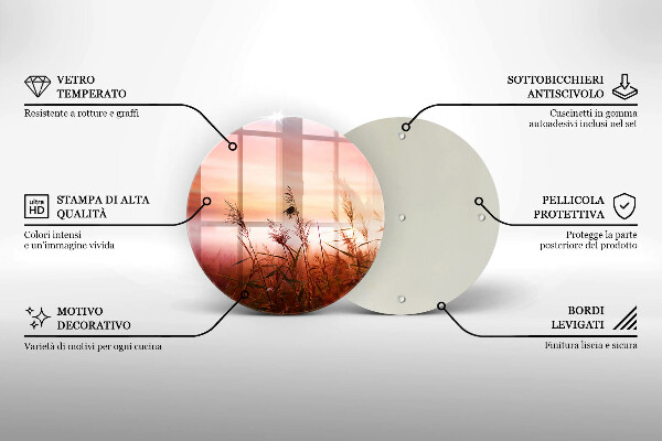 Steklena podloga za rezanje Pokrajina travnatih polj