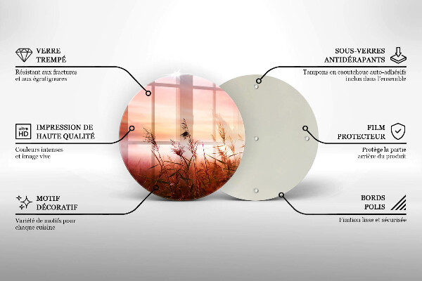 Steklena podloga za rezanje Pokrajina travnatih polj