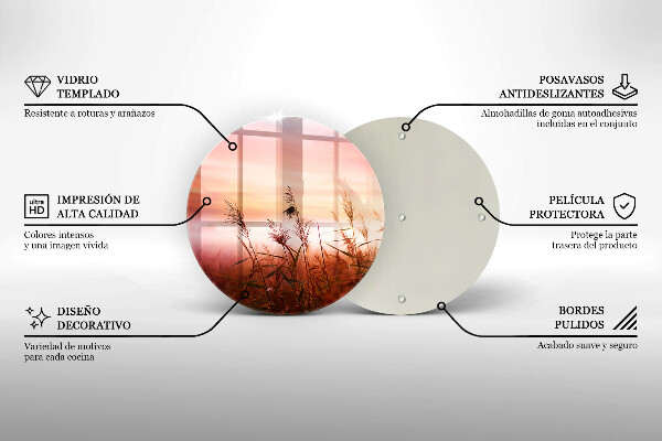 Steklena podloga za rezanje Pokrajina travnatih polj