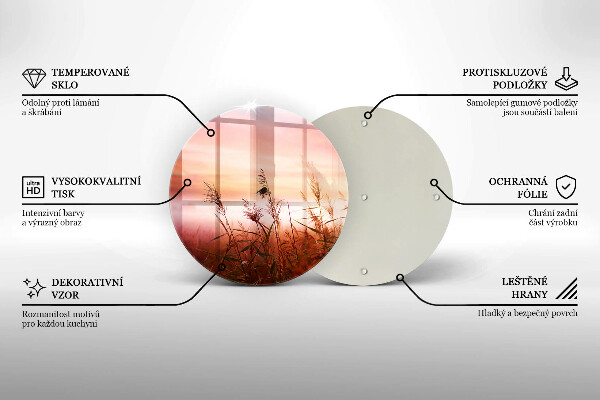 Steklena podloga za rezanje Pokrajina travnatih polj