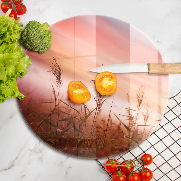 Steklena podloga za rezanje Pokrajina travnatih polj