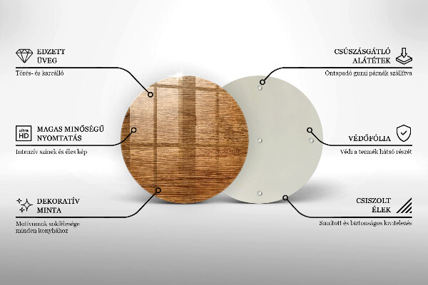 Steklena podloga za rezanje Tekstura lesene plošče