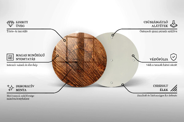 Steklena podloga za rezanje Struktura lesa