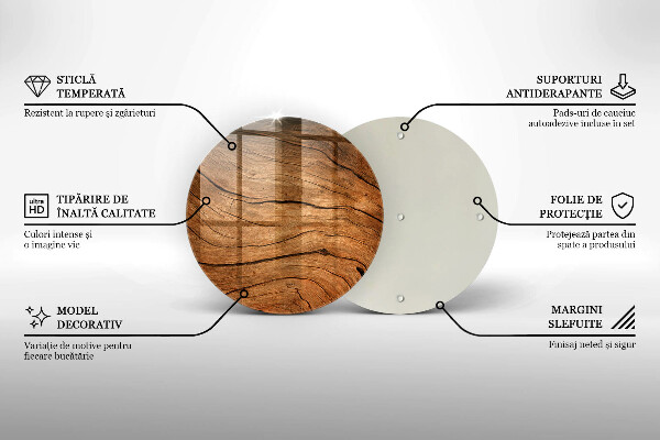 Steklena podloga za rezanje Tekstura lesene plošče