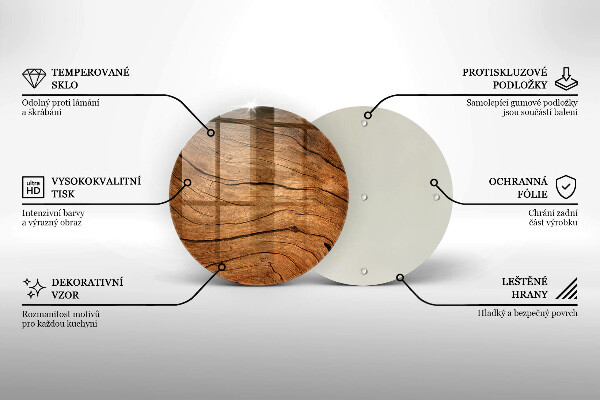 Steklena podloga za rezanje Tekstura lesene plošče