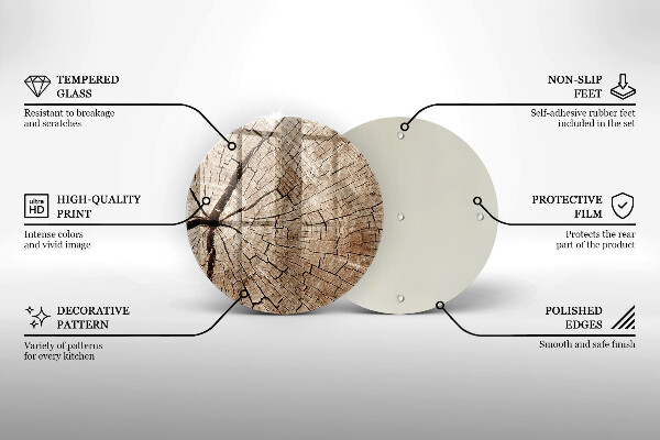 Steklena podloga za rezanje Prerez drevesa