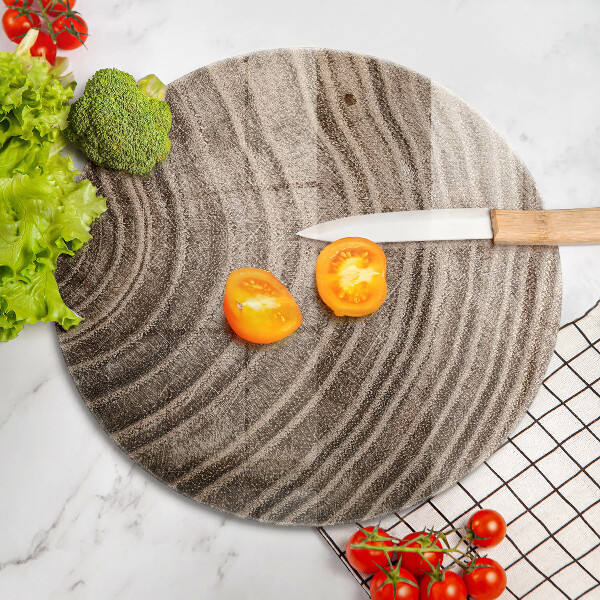 Steklena podloga za rezanje Leseni obroči