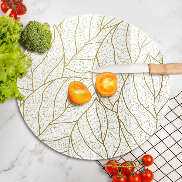 Steklena podloga za rezanje Črtni vzorec listov