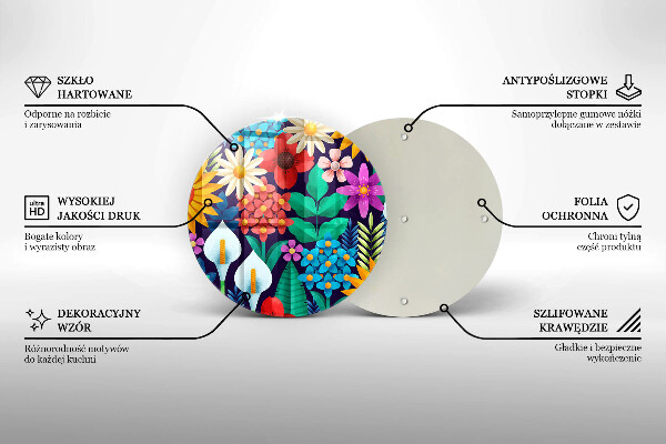 Steklena podloga za rezanje Ilustracija travniškega cvetja