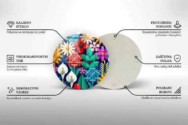 Steklena podloga za rezanje Ilustracija travniškega cvetja