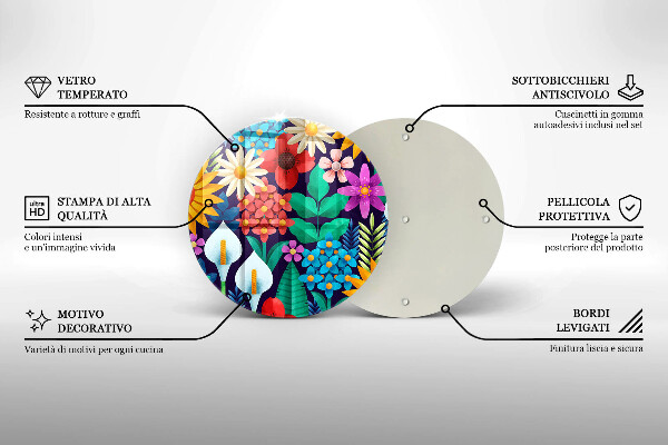 Steklena podloga za rezanje Ilustracija travniškega cvetja