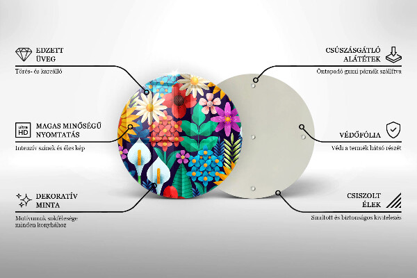 Steklena podloga za rezanje Ilustracija travniškega cvetja