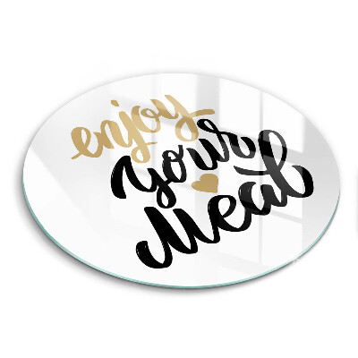 Steklena podloga za rezanje Napis Enjoy your meal