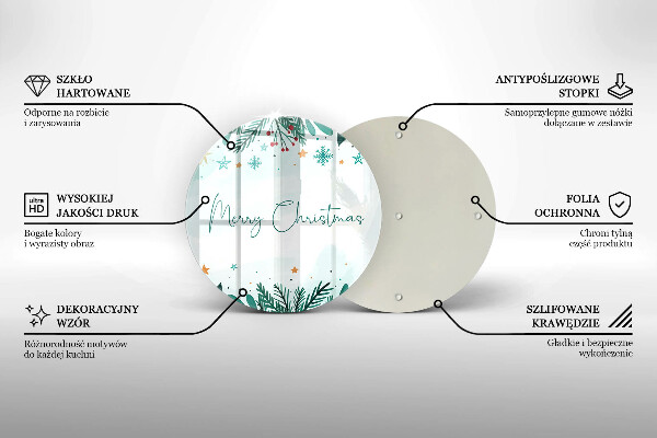 Steklena podloga za rezanje Merry Christmas