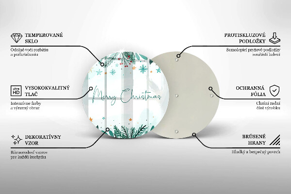 Steklena podloga za rezanje Merry Christmas
