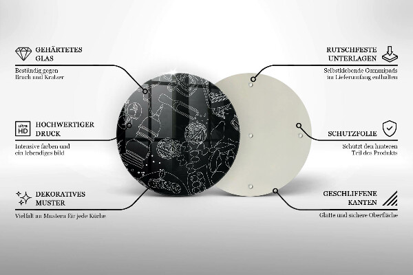 Steklena podloga za rezanje Kuhinjski dodatki