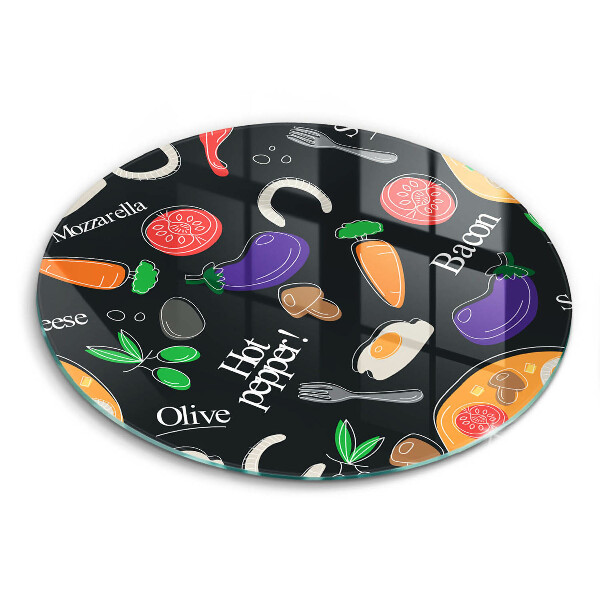 Steklena podloga za rezanje Ilustracija hrane