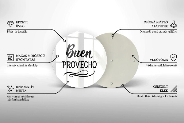 Steklena podloga za rezanje Buen provecho
