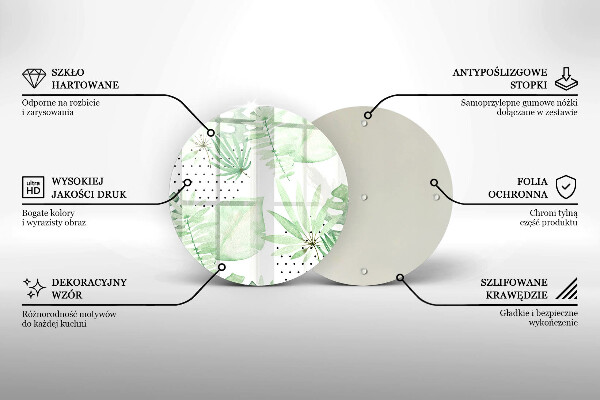 Steklena podloga za rezanje Akvarelni listi