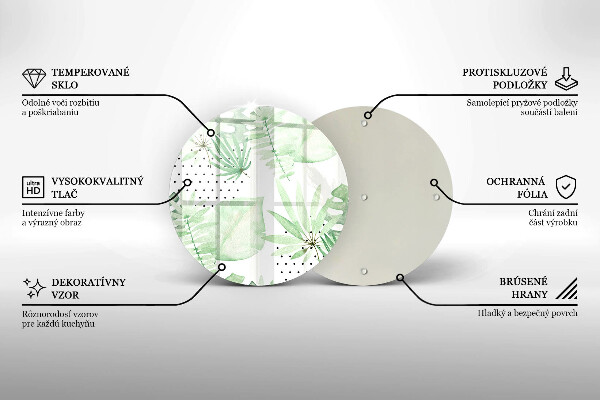 Steklena podloga za rezanje Akvarelni listi